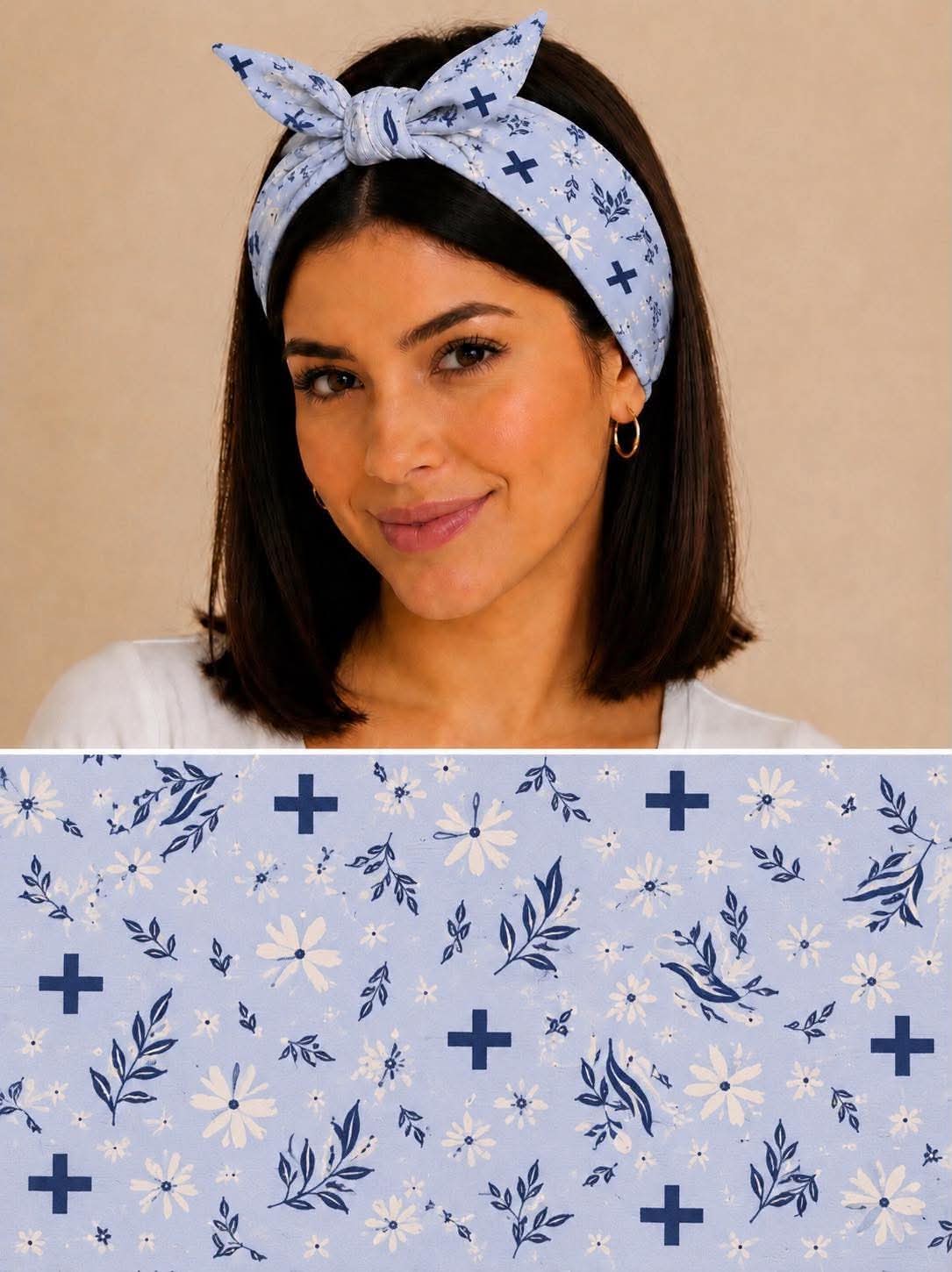 Bandana Azul con Estampados