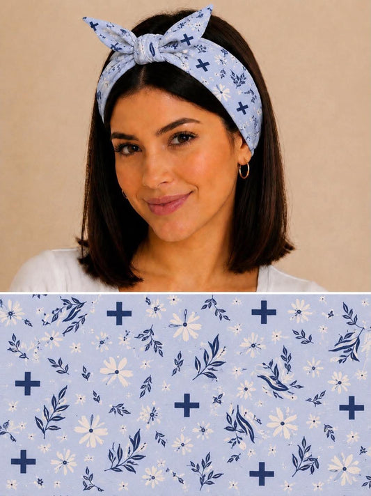 Bandana Azul con Estampados